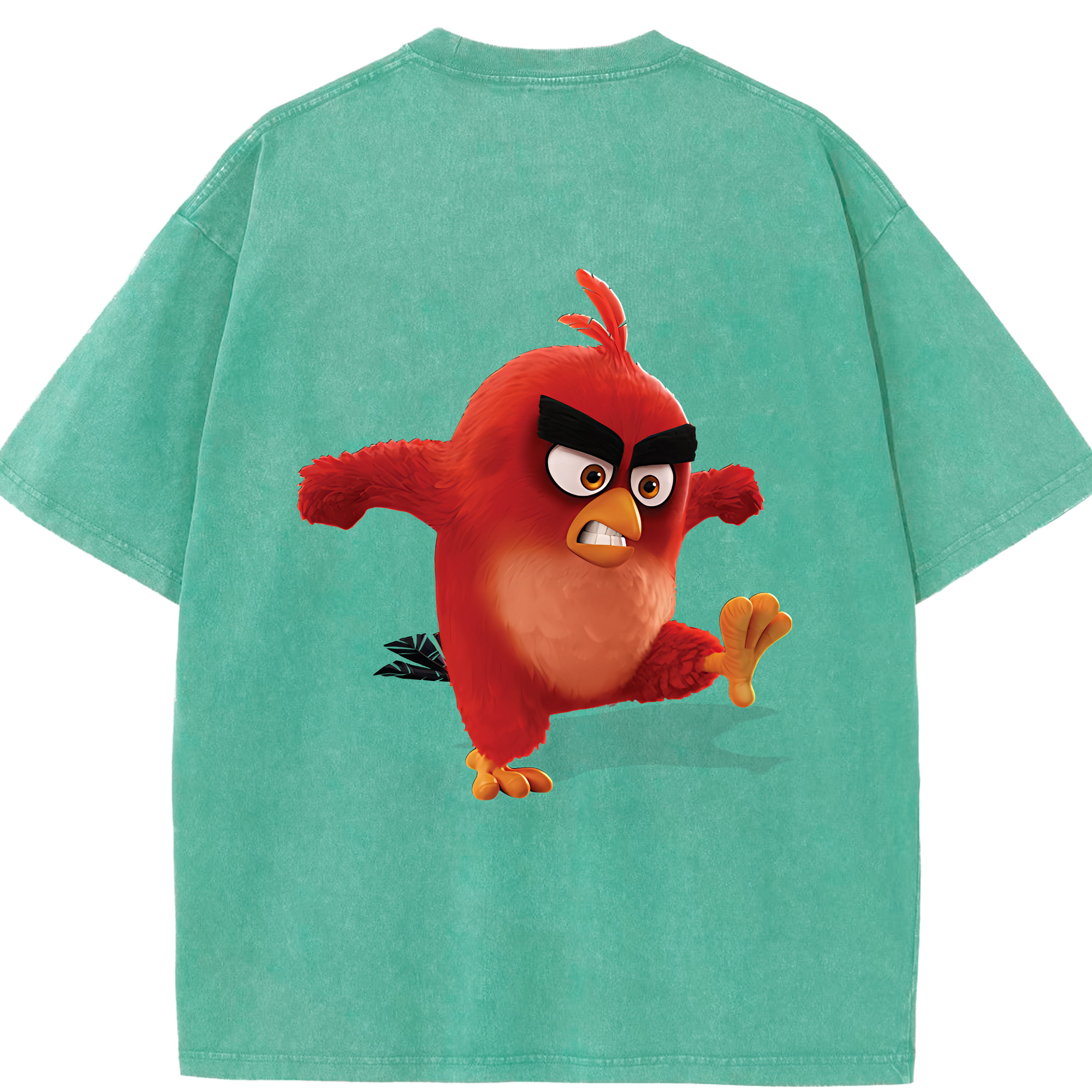 （画像用） Angry Birds アングリーバード 綿100% ヴィンテージ風 半袖Tシャツ（背面プリント）